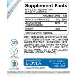 Biovea suplemento para un mejor descanso 60 tabletas de 10mg liberacion prolongada