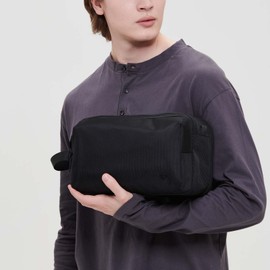 Purevave Large Compact Mens Toiletry Travel Bag Hanging, Mens Dopp Kit for Travel Waterproof, Wash Pouch Black