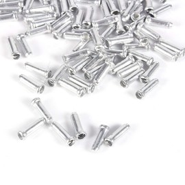 100 PCS Bike Brake Cable Cap, Aluminum Alloy Bicycle Shifter Brake Cable End Caps Tips Crimps (Silver)