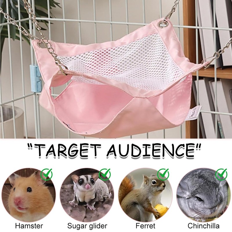 Sommer-Hängematte, Meerschweinchen-Hängematte, atmungsaktive Doppel-Hängematte für Eichhörnchen und Frettchen, atmungsaktiver Netzschlafsack,
