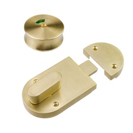 Chinflly Vacant Occupied Bathroom Lock,Indicator Door Lock Indicating DeadBolt for Bathroom WC Public Restroom Toilet Privacy Bolt Door Lock,Gold
