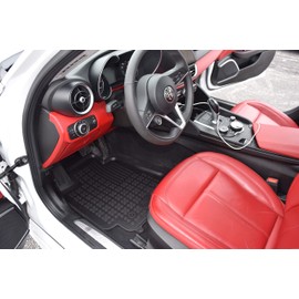 Rezaw-Plast Rubber Car Mats Compatible with Alfa Romeo Giulia 2016-2025 Floor Mats/AWD/All Weather Custom Fit Floor Liners Tailored Car Accessories Black