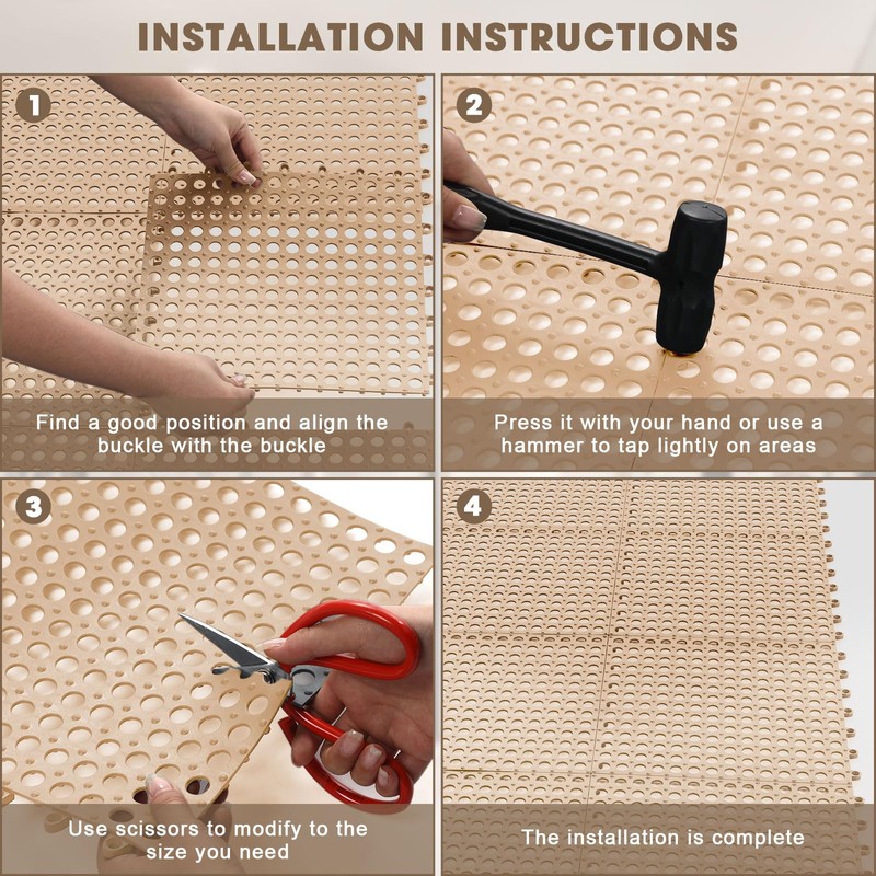 Drydiet 24 Pack Drainage Tiles Modular Interlocking Floor Tiles with