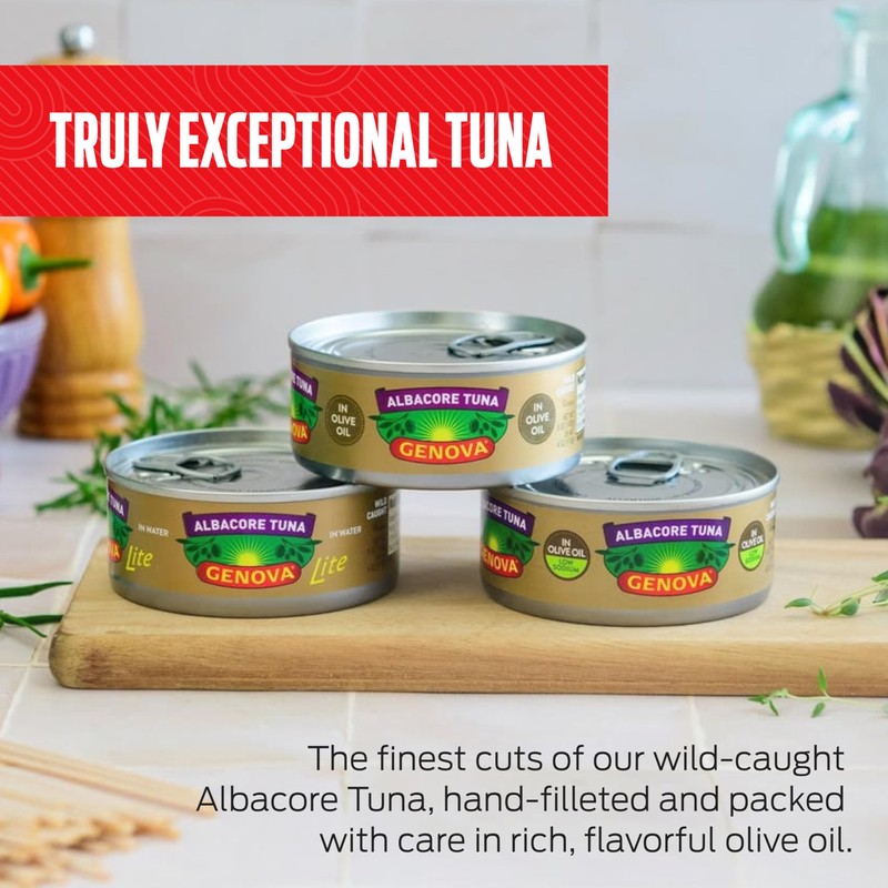Genova Premium Albacore Tuna in Olive Oil, 5 Ounce Cans