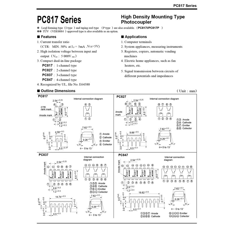 Chanzon 50pcs PC817 Optocoupler PC817C DIP Installation DIP-4 50%-600% Transfer