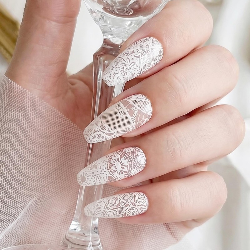 20 Pcs Nail Transfer Foil, Lace Nail Foil, Lace Nails