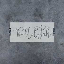 Hallelujah Script Stencil - Reusable Stencils for Painting - Create DIY Hallelujah Script Home Decor