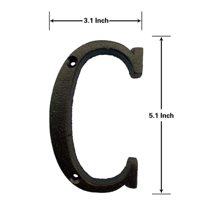 BetLight 5.1 Inch High Cast Iron House Letter, Solid Home