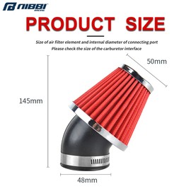NIBBI RACING PARTS 48mm High Performance Air Filter Motorcycle Air Filters Replacement Air Box Dirt Bike Clean Filter GY6 Scooter Air Filter (A3-48mm)