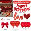 Red Birthday Balloon Set with Heart Foil Balloon - Romantic