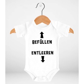 MoonWorks® Baby bodysuit with saying, funny filling, emptying, organic cotton, boys and girls - Baby filling white.