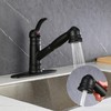 Derengge Matte Black Kitchen Faucet,Single Handle Pull Out Kitchen Faucet