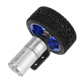 DC 6V 280RPM 25GA370 Encoder Motor Set 4mm Shaft DC Gear Motor with Mounting Bracket 65mm Wheel Kits for Smart Car Robot DIY