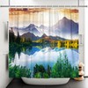Mountain Shower Curtain Forest Shower Curtains Lake Sunny Day Nature
