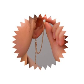 Inilbran Boho Crystal Tassel Necklace Earrings Vintage Cartilage Chain Drop Earrings Sparkling CZ Cuff Wrap Earrings Gold Chain Crawler Climber Earrings Jewellery for Women and Girls