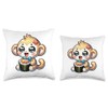 Cute Kawaii Monkey Neck Tie Eating Sushi Japanese Food Throw