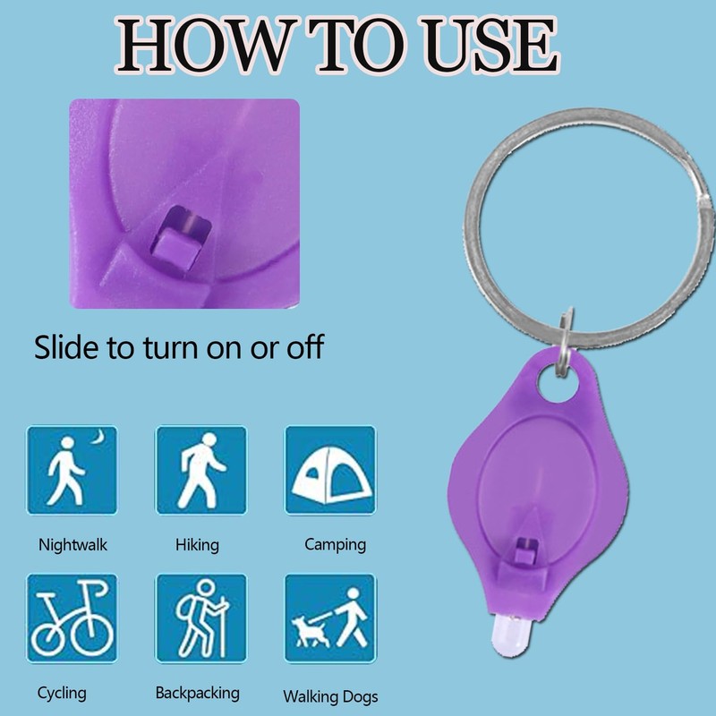 MODOAO Mini LED UV Key Fob Black Light Torch UV
