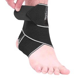Teylam Fascia per caviglia regolabile, cavigliera flessibile, ultra sottile, per corsa, calcio, caviglia destra e sinistra (grigio)