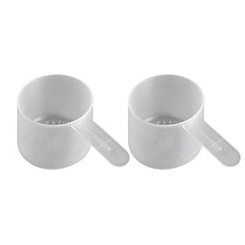 53 mL Plastic Measuring Packaging Scoop (= 53 cc/ = 3.58 Tablespoon/ = 1.8 fl oz/= 0.224 Cup) Short Handle - to Measure and Dispense Spices, Granules, Powders, for Seeds Packing (2)