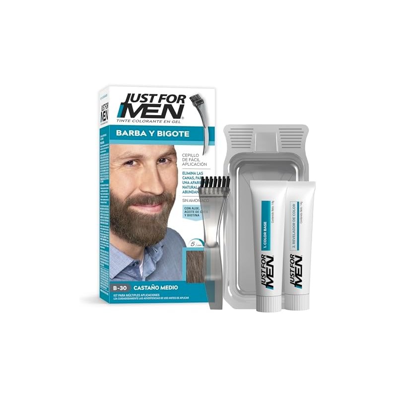 Just For Men Tinte en Gel Barba y Bigote, Castaño