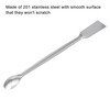 sourcing map Micro Lab Spoons Mixing Spatula End 5.91" Silver