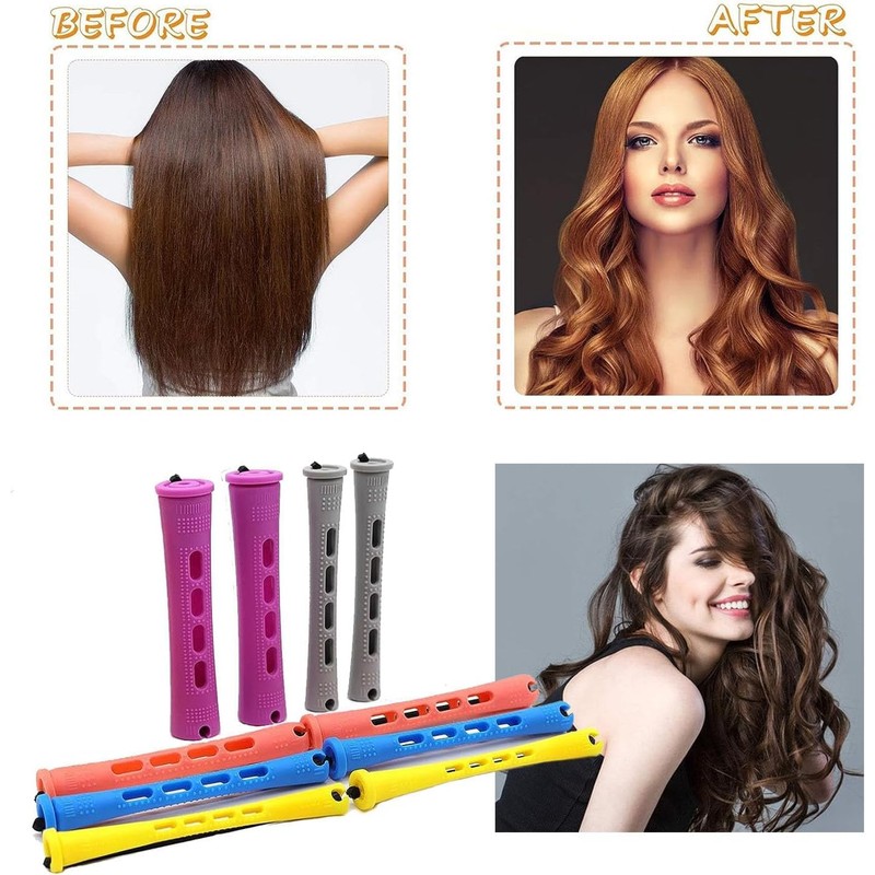 Hair Roller, Flexible Curling Rod, 60 Pieces 6 Different Sizes
