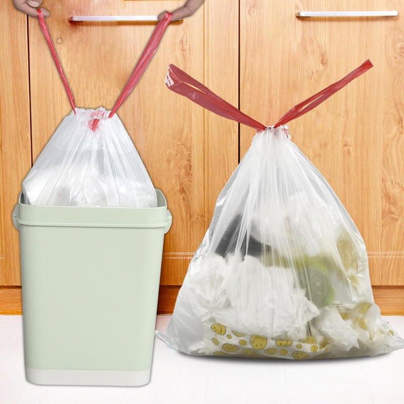 Pekky 3 Gallon Small Drawstring Trash Bags, Clear Garbage Bags(120