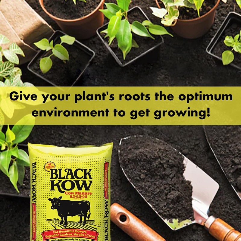 Black Kow Nitrogen Phosphate Composted Cow Manure Fertilizer for Soil,