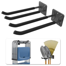 WALMANN Garage Hooks, Heavy Duty 12-inch Wall Hooks for Hanging, Tool Hangers for Car Tires, Ladders, Folding Chairs, Strollers, Garden Tools (Pack of 2)