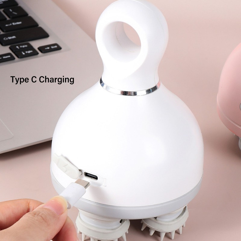 Electric Scalp Massager 3 Modes 10 Minutes Timing Silicone Head