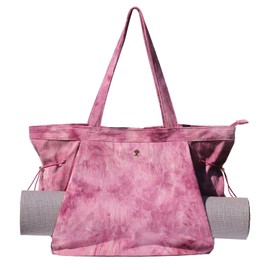 ESVAN Corduroy Yoga Tote Bag Gifts for Women Drawstring Everyday Valentines Gifts for Office Workout Travel Carryall Pilates Gym and Vacation