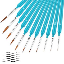 Xumann 11 PCS Fine Detail Paint Brushes Set, Miniature Line Painting Handle Brush, Model Paint Brushes