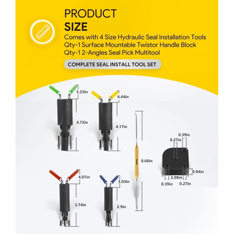 CTcar Professional Hydraulic Seal Assembly Tool Set (6 Pieces) for