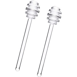2 bastoncini trasparenti in vetro da 15,2 cm per mescolare il miele, cucchiaio da miele, cucchiaio per mescolare il miele, bacchetta per miele, vasetti, contenitori per miele, per la casa e la cucina