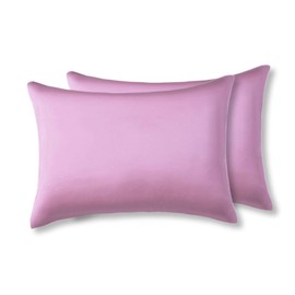 Victivic 100% Silk Pillow Cases 2 Pack, Mulberry Silk Pillowcase for Hair and Skin with Hidden Zipper, Soft Breathable Smooth Cooling Silk Pillowcase for Sleeping Women (Purple, King)