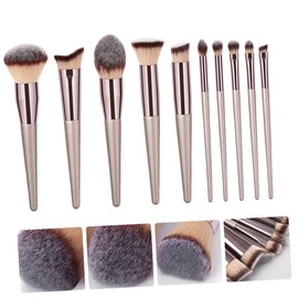 FOMIYES Professional Makeup Brush Set 10 Pcs Foundation Powder Eye Shadow Lip Brush Travel Size Beauty Tools for Beginners Enthusiasts