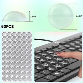 CaseBuy Glass Keyboard Cover for Long Nails, Ultra Clear Raised Keyboard Stickers with Transparent Adhesive, Reusable Nail Art Typing Glass Sticker for Laptop, PC, Desktop(60 Pack)