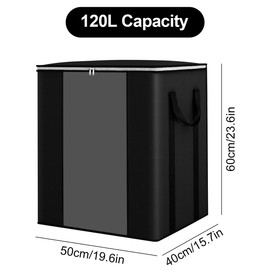 Thyonta 120L Clothes Quilt Organiser Large Reinforced Moving Storage Bag Suitable for Household Clothes and Quilts Bedroom