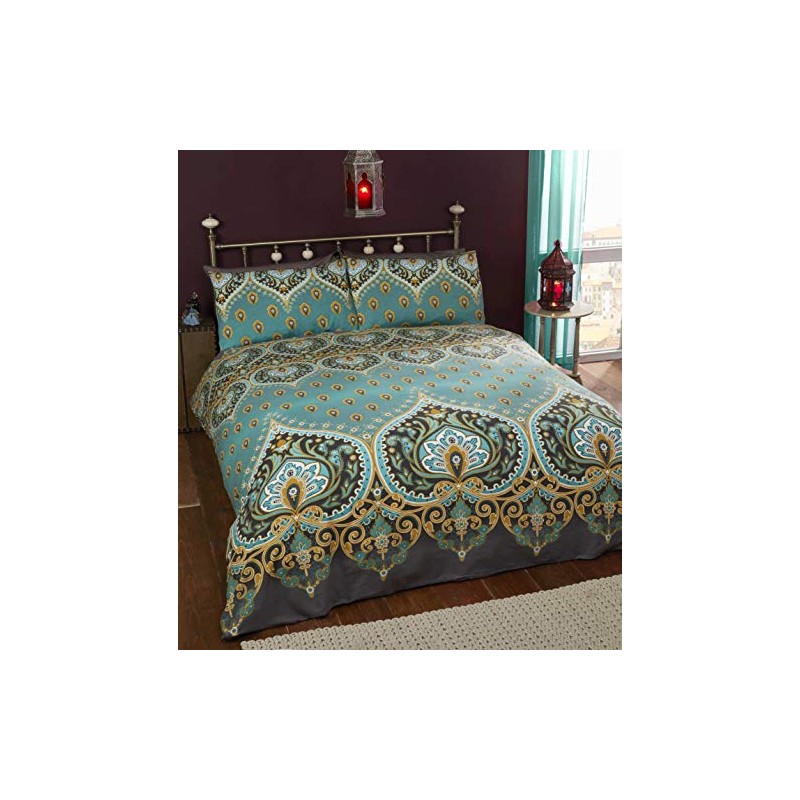 Rapport Home Emerald Indian Design Duvet Quilt Cover And 1