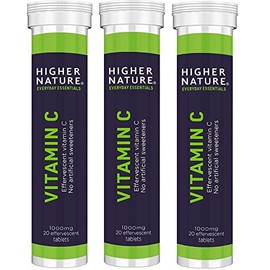 Higher Nature Fizzy C Effervescent Vitamins 20 tablet X 3 (Pack of 3)