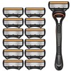 Men's Manual Shaver 5 Blades with 12 Refills in Black