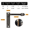 2 Pack Steel J-Bolt Hinge with Plate for Doors Gates,Heavy-Duty