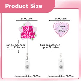2 Pack Cute Badge Reel, Funny Badge Reel Cute Design with Retractable Clip, Durable Badge Holder for Office, School and Professionals