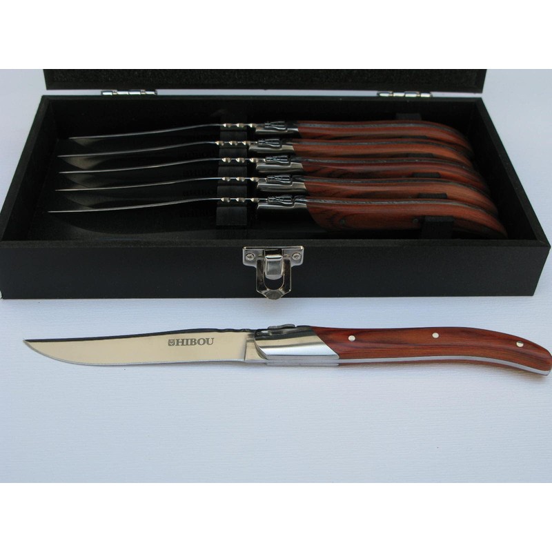 Juego de 6 cuchillos para carne marca HIBOU