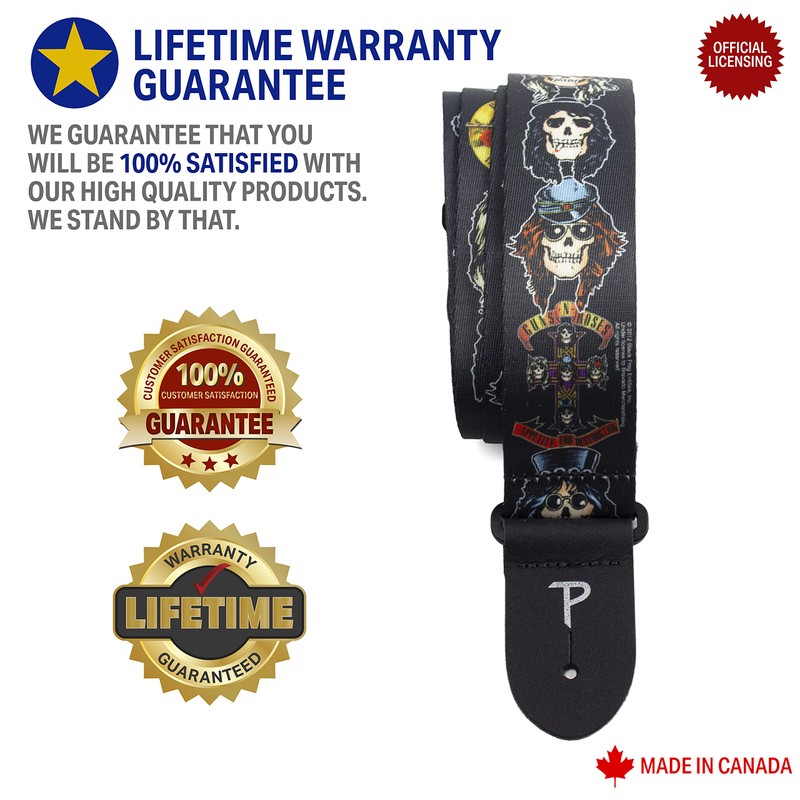 Perri's Leathers | Guns n Roses Polyester Guitar Strap|2” Wide,