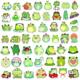Frog Sticker Frog Stickers Pack of 50 Skateboard Graffiti Stickers Motorcycles Bicycle Snowboard Luggage Laptop Car Suitcase for Children and Teenagers Waterproof Vinyl Stickers