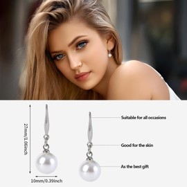 Generic Silver Statement Hoop/Sparkling Star Pearl Earrings, Cubic Zirconia Drop Earrings Jewelry for Wedding Jewelry Christmas Thanksgiving Day Mother's Day