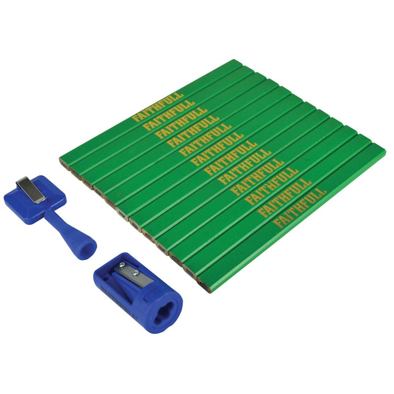 Carpenter's Pencil Kit Green/Hard (Pack 12)