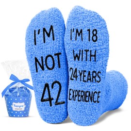 HAPPYPOP 42nd Years Old Birthday Gifts - Gifts for Guys in Their 42s, Gift Ideas for 42 Year Old Man Woman, 42nd Birthday Socks for Men Women