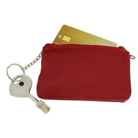 FASHIONGEN - Leather coin purses, wallet zip, red
